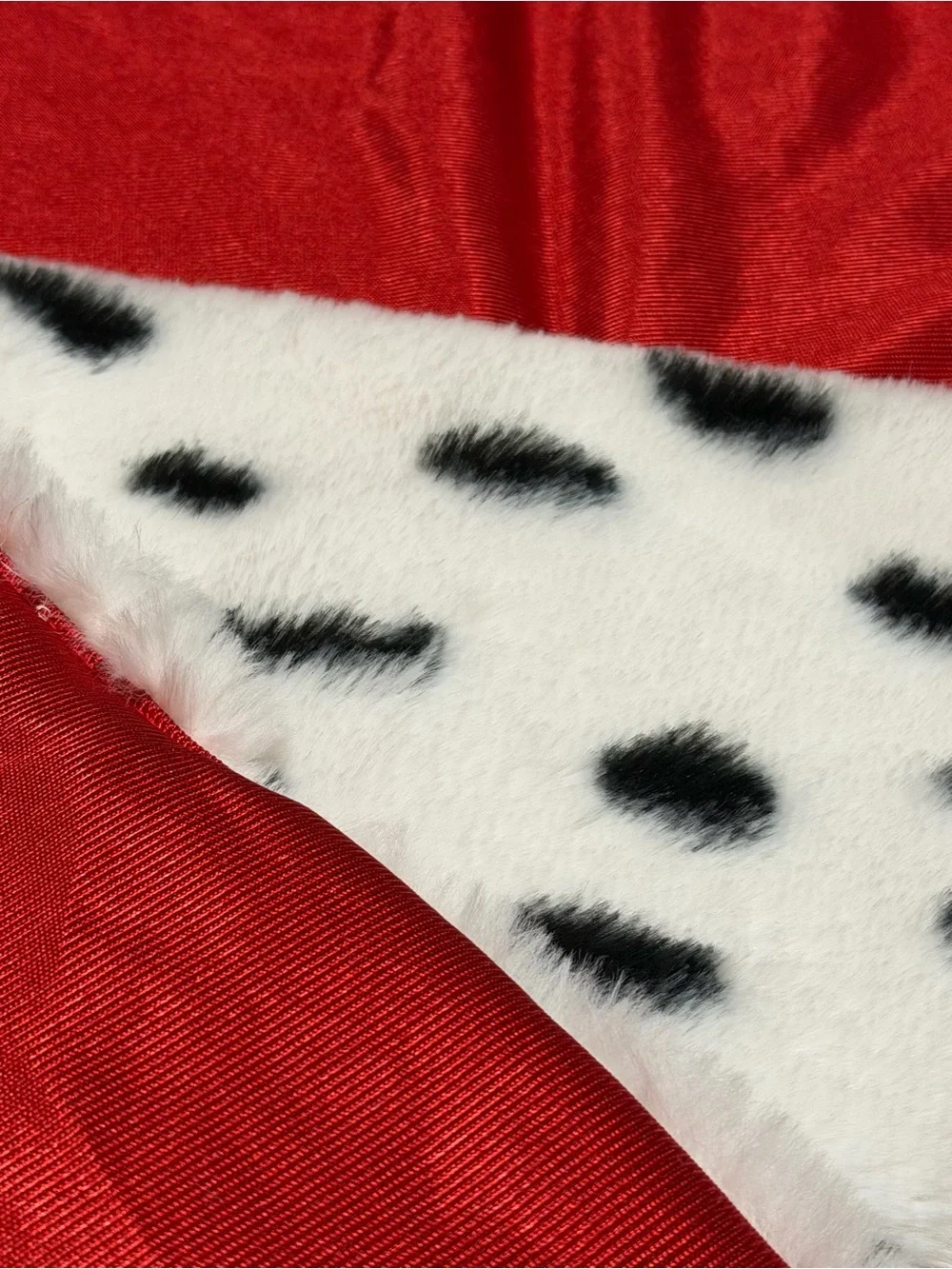 Faux Fur Dalmatian Print Shawl Adult Halloween Costume Black White Scarf Cosplay